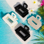 Load image into Gallery viewer, Hair Clutchers for Women in Black, White, and Clear Tones Medium Size Pack of 4