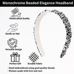 Load image into Gallery viewer, Handmade Black & White Beaded Headband For Women 1 Pcs