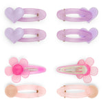 Load image into Gallery viewer, Cute Hair Clips for girls Pink & Purple Pastels Set of 4