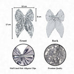 Load image into Gallery viewer, Trendy Hair Bow Clip for Women & Girls Silver Colour Pack of 1