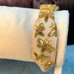 Load image into Gallery viewer, Hairband with Golden Beads and White Pearl for Girls