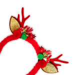 Load image into Gallery viewer, Christmas Reindeer Antler Hairband With Golden Ears 1 Piece