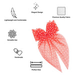 Load image into Gallery viewer, Coral Red & Peach Net Tail Hairbow Polka Dot Design Set of 2