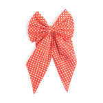 Load image into Gallery viewer, Red Polka Dot Hair Bow Clip for a Retro Look Pack of 1