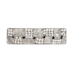 Load image into Gallery viewer, Silver Hair Barrette with Crystal Accents One Piece