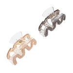 Load image into Gallery viewer, Glitter Claw Clips for Women – Gold & Black Sparkle Hair Accessories Set of 2