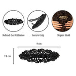 Load image into Gallery viewer, Black Beaded Floral Barrette for Elegant Styling 1 Piece