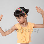 Load image into Gallery viewer, Black Wide Floral Hair Band Hand Embroidered 1 Piece