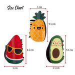 Load image into Gallery viewer, Quirky Fruit Hair Claw Clips – Pineapple, Avocado & Watermelon Set of 3