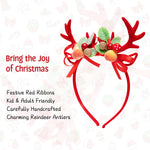 Load image into Gallery viewer, Red Reindeer Antler Headband for Women