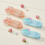 Load image into Gallery viewer, Pastel Hair Clips for Girls Blue & Peach Alligator Hair Pins Set of 4