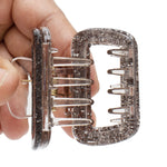 Load image into Gallery viewer, Glitter Hair Claw Clips – Sparkly Black & Beige Clutchers Set of 2