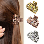 Load image into Gallery viewer, Metal Hair Clutchers – Gold, Rose Gold & Silver with Crystals Set of 3