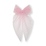 Load image into Gallery viewer, Net Tail Hairbows Polka Dot Net Bows Purple & Pink Colour Set of 2
