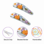 Load image into Gallery viewer, Radhu & Kabby Colorful Embroidery Hair Clips | Handmade Tic-Tac Pins for Girls & Women