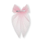 Load image into Gallery viewer, Net Tail Hairbows Polka Dot Net Bows Purple & Pink Colour Set of 2