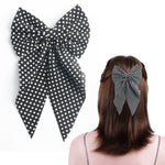 Load image into Gallery viewer, Polka Dot Black Bow Handmade Hair Accessory Set of 1