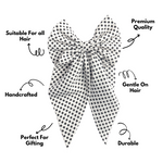 Load image into Gallery viewer, Stylish Black & White Polka Hair Bow Clip For Girls Pack of 1