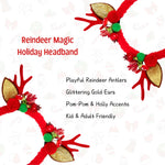 Load image into Gallery viewer, Christmas Reindeer Antler Hairband With Golden Ears 1 Piece