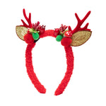 Load image into Gallery viewer, Christmas Reindeer Antler Hairband With Golden Ears 1 Piece