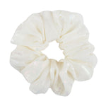 Load image into Gallery viewer, Fancy Hair Scrunchies White & Blue Pack of 2