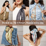 Load image into Gallery viewer, Floral Print Silk Neck Scarf for Women | Elegant & Colorful Fashion Accessory