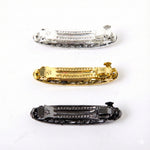 Load image into Gallery viewer, Radhu & Kabby Premium Crystal Metal Barrette Set | Elegant Sparkle Hair Clips | Silver, Gold & Black | Pack of 3