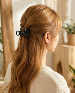 Load image into Gallery viewer, Radhu & Kabby Crystal Floral Hair Claw Clip Set | Black, Silver & Gold Hair Accessories for Women/Girls