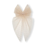 Load image into Gallery viewer, Coral Red & Peach Net Tail Hairbow Polka Dot Design Set of 2