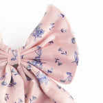 Load image into Gallery viewer, Pink Floral Print Hair Bow Clip Satin Hair Accessory Pack of 1