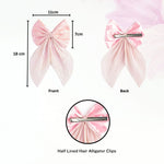Load image into Gallery viewer, Pink Pleated Hair Bow Clip – Elegant Accessory for All Occasions Pack of 1