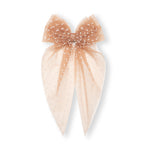 Load image into Gallery viewer, Polka Dot Net Tail Hairbow Green & Beige Colour Set of 2