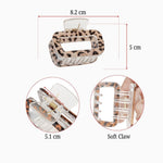 Load image into Gallery viewer, Set of 4 Leopard Print Hair Claw Clips | Rectangle Clutcher for Women