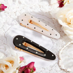 Load image into Gallery viewer, Trendy Black &amp; White Polka Dot Alligator Clips - 2 Pack