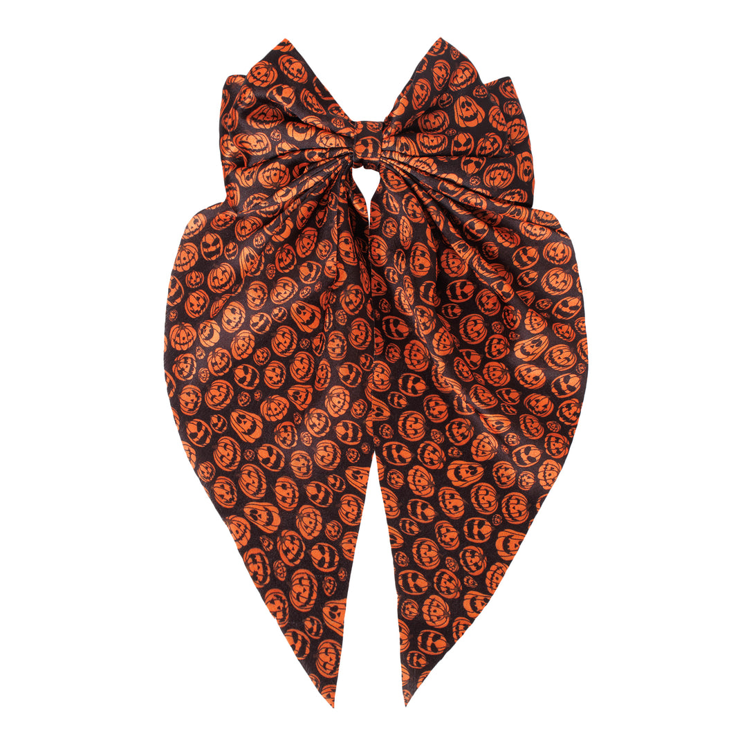 Radhu & Kabby Halloween Statement Hair Bow | Elegant Spooky & Pumpkin Printed Hair Accessories for Girls/Women