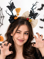 Load image into Gallery viewer, Radhu &amp; Kabby Halloween Hairband for Women | Butterfly Broom &amp; Bow Halloween Hair Accessories