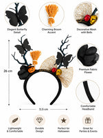 Load image into Gallery viewer, Radhu &amp; Kabby Halloween Hairband for Women | Butterfly Broom &amp; Bow Halloween Hair Accessories