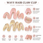 Load image into Gallery viewer, Radhu &amp; Kabby Pastel Wavy Hair Claw Clips for Women | Trendy Transparent Wave-Shaped Hair Claws for Daily Wear &amp; Stylish Updos | Pack of 2