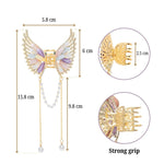 Load image into Gallery viewer, Butterfly Hair Clutcher with Pearl Chain - Golden
