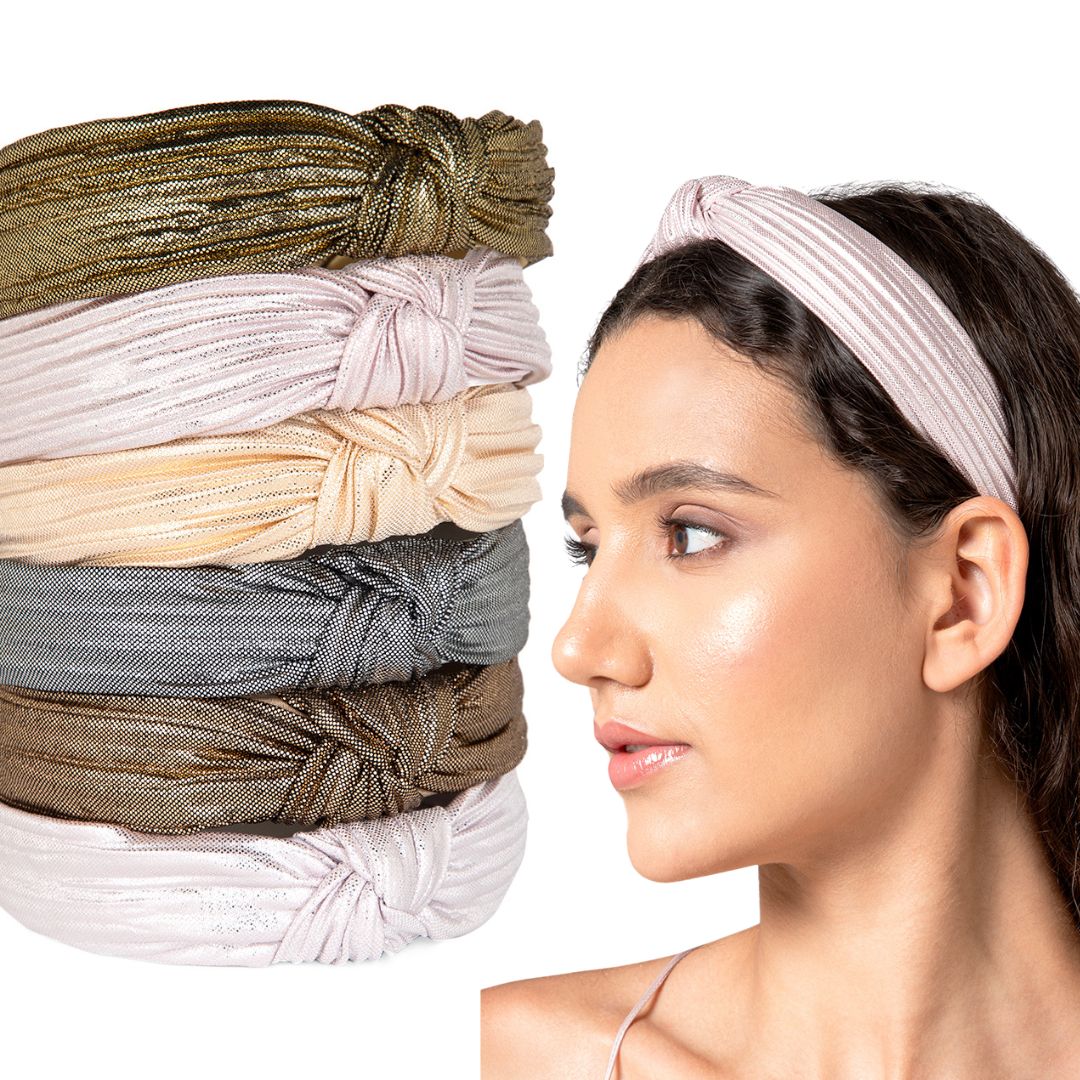 Radhu & Kabby Set of 6 Headband for Women | Fashionable and Comfortable Cross Knot Headbands | Daily Fashion Hair Accessory Set