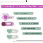 Load image into Gallery viewer, Trendy Pastel Hair Clips for Girls Pack of 4
