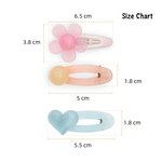 Load image into Gallery viewer, Hair Clips for Girls Pastel Shades Baby Blue &amp; Peach Set of 4
