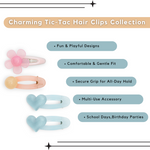 Load image into Gallery viewer, Hair Clips for Girls Pastel Shades Baby Blue &amp; Peach Set of 4
