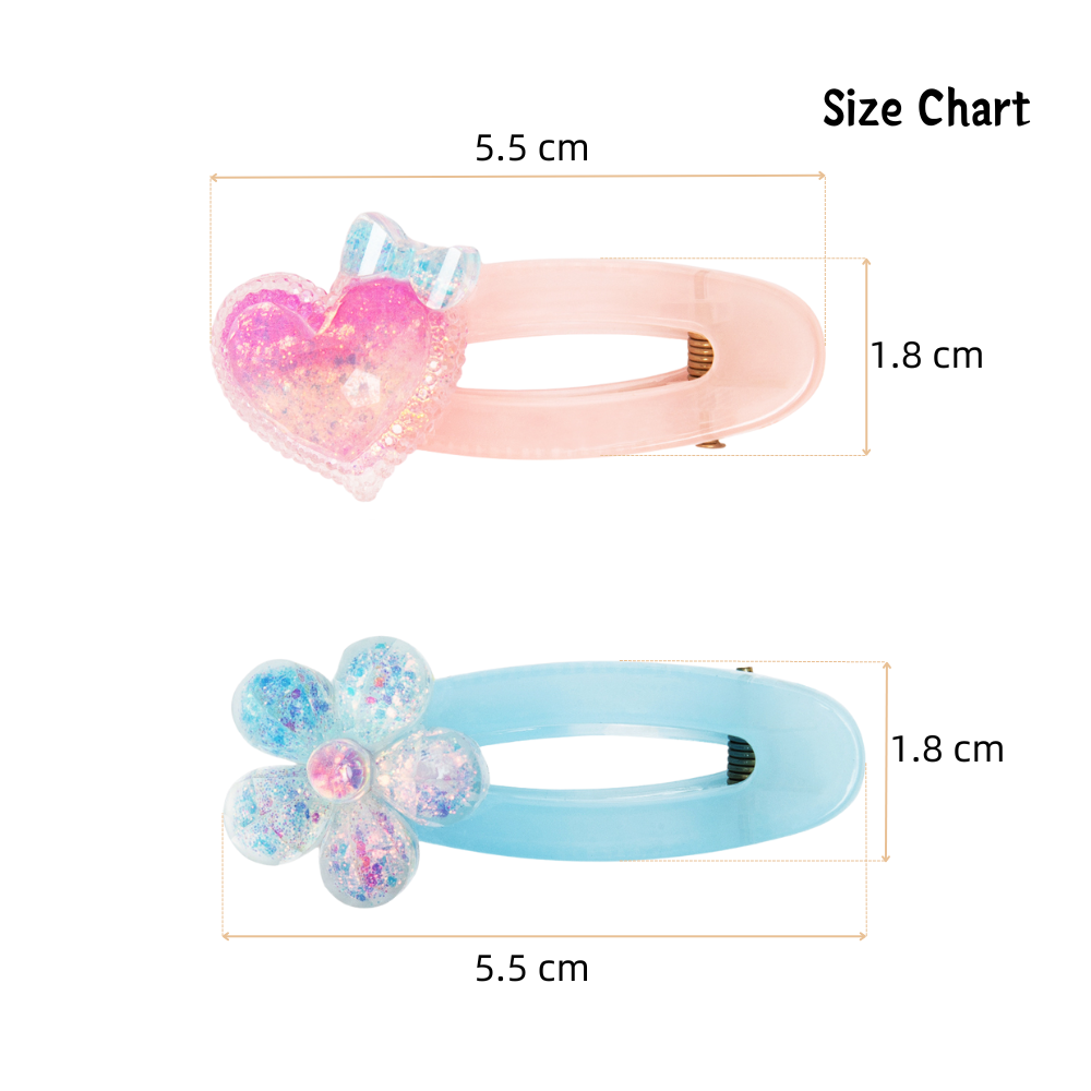 Adorable Hair Clips Set for Girls Baby Blue & Pink Alligator Clips 4 Pcs