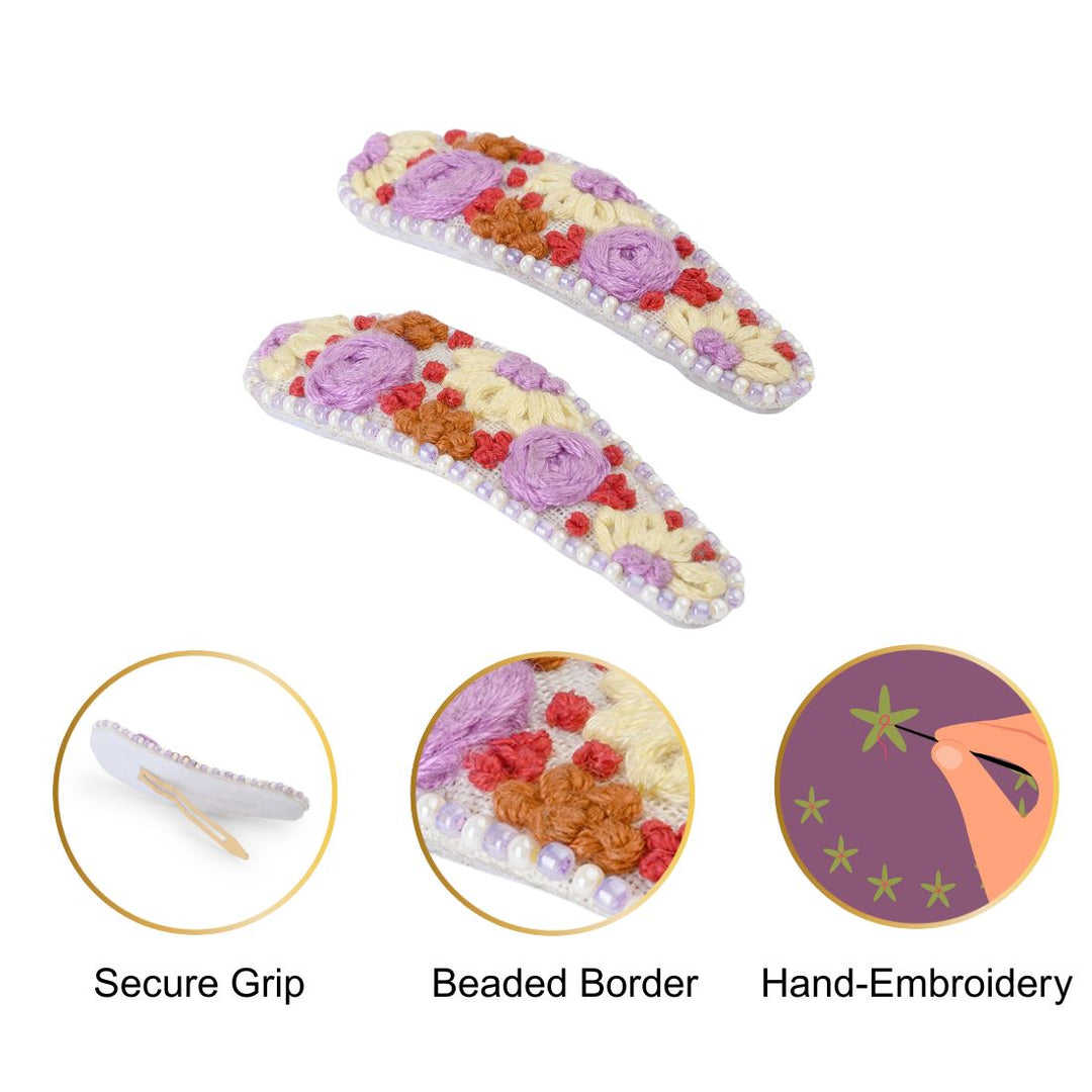 Hand Embroidered & Beaded Design Tic Tac Clip for Women