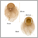 Load image into Gallery viewer, Radhu &amp; Kabby Fascinator Hat for Girls/Women | Brown Hat with Polka Dot Veil, Mesh Bow | Hair Accessory for Weddings, Outings and Special Events