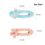 Load image into Gallery viewer, Pastel Hair Clips for Girls Blue &amp; Peach Alligator Hair Pins Set of 4
