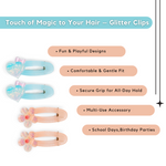 Load image into Gallery viewer, Pastel Hair Clips for Girls Blue &amp; Peach Alligator Hair Pins Set of 4
