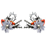 Load image into Gallery viewer, Radhu &amp; Kabby Wicked Bloom Halloween Hair Clips for Women | Skull Spider Floral Hair Accessories Set of 2