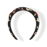 Load image into Gallery viewer, Radhu &amp; Kabby Black Floral Embroidered Hairband | Handmade Headband for Women &amp; Girls